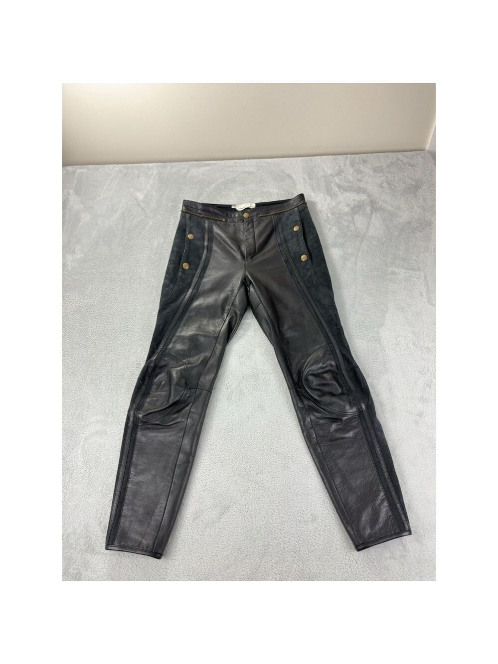 Chloe Women's Size 36 EU 100% Calfskin Leather Rare Designer Ankle Zip Pants - Picture 13 of 16
